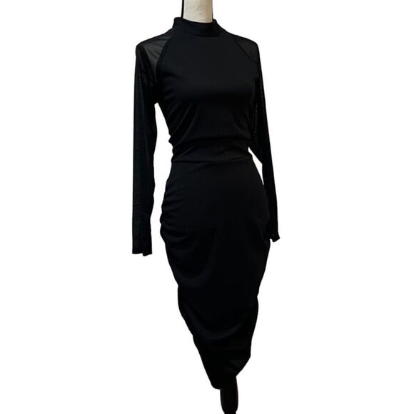 Ashley Stewart Mesh Paneled Bodycon Dress - Picture 2 of 12